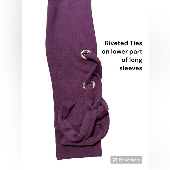 Inspired Hearts Riveted Ties Sweatshirt Top - Picture 6 of 7